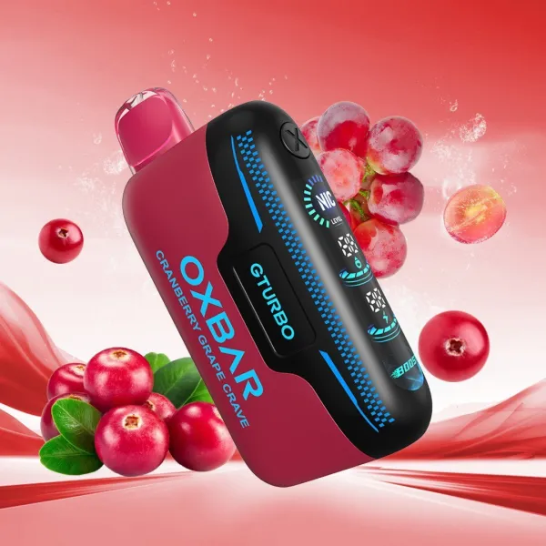 Side view of the Oxbar G-Turbo 36,000 puffs rechargeable disposable vape with rechargeable battery.